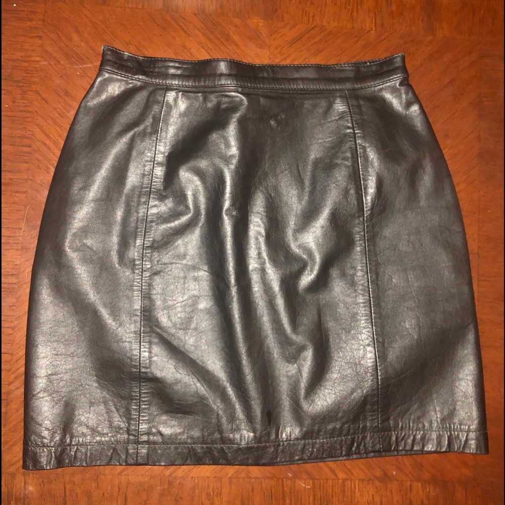 Vintage Genuine Leather mini skirt